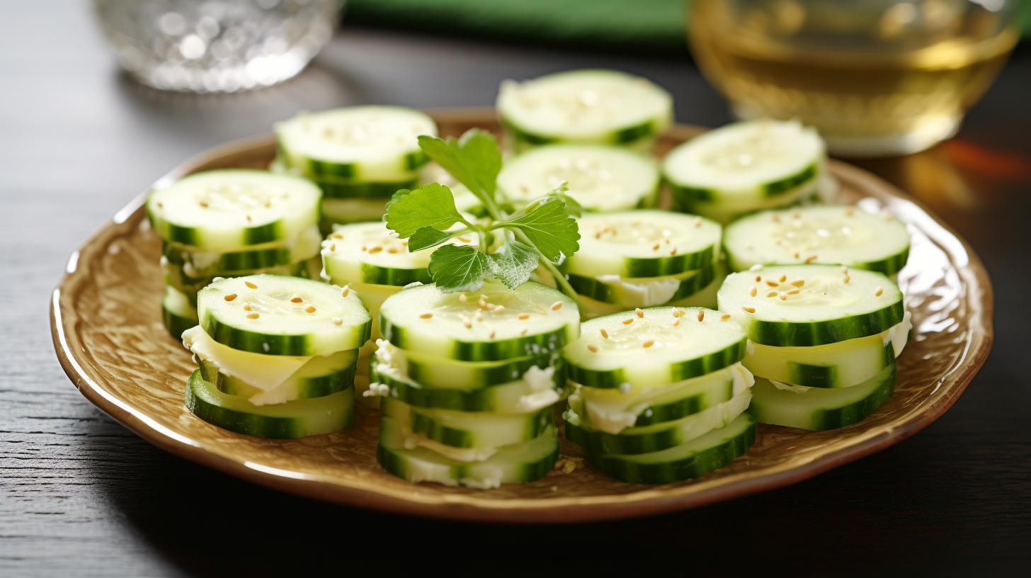 Cheese and Cucumber Slices